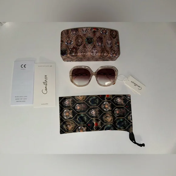 CAMILLA “The Matriach” pink ivory marble acetate metal oversized sunglasses - Picture 7 of 7